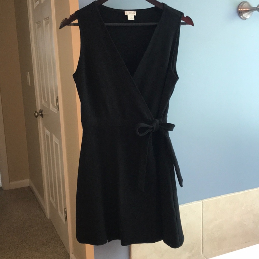Black cotton wrap dress